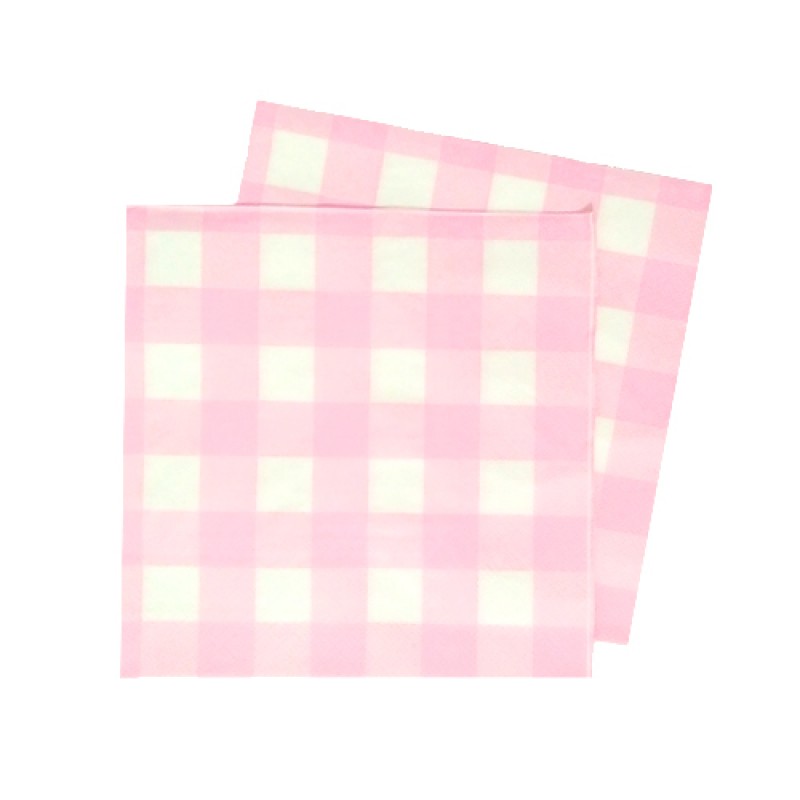 Gingham Pink Napkins